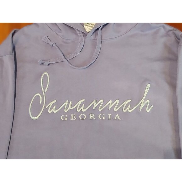 Embroidered Savannah L Hoodie Surf Co Lavender Purple GA Charm Travel Pullover - Picture 2 of 8